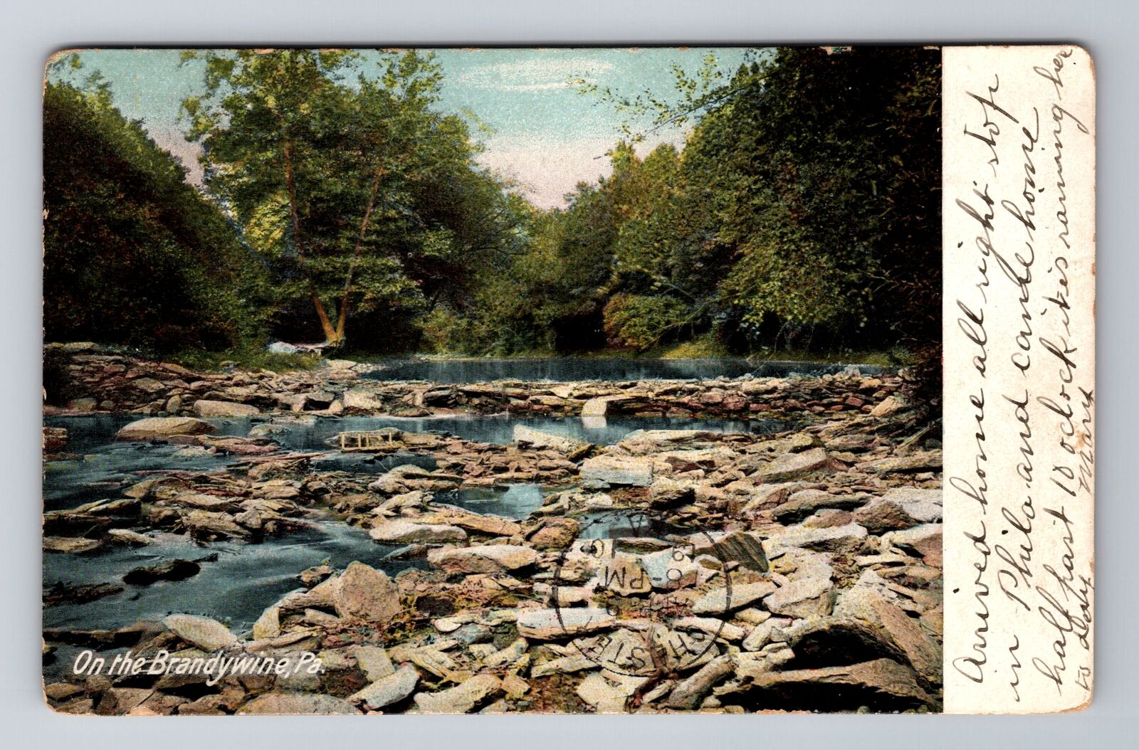 Brandywine PA-Pennsylvania, Creek And Rocks, Antique, Vintage c1910 Postcard