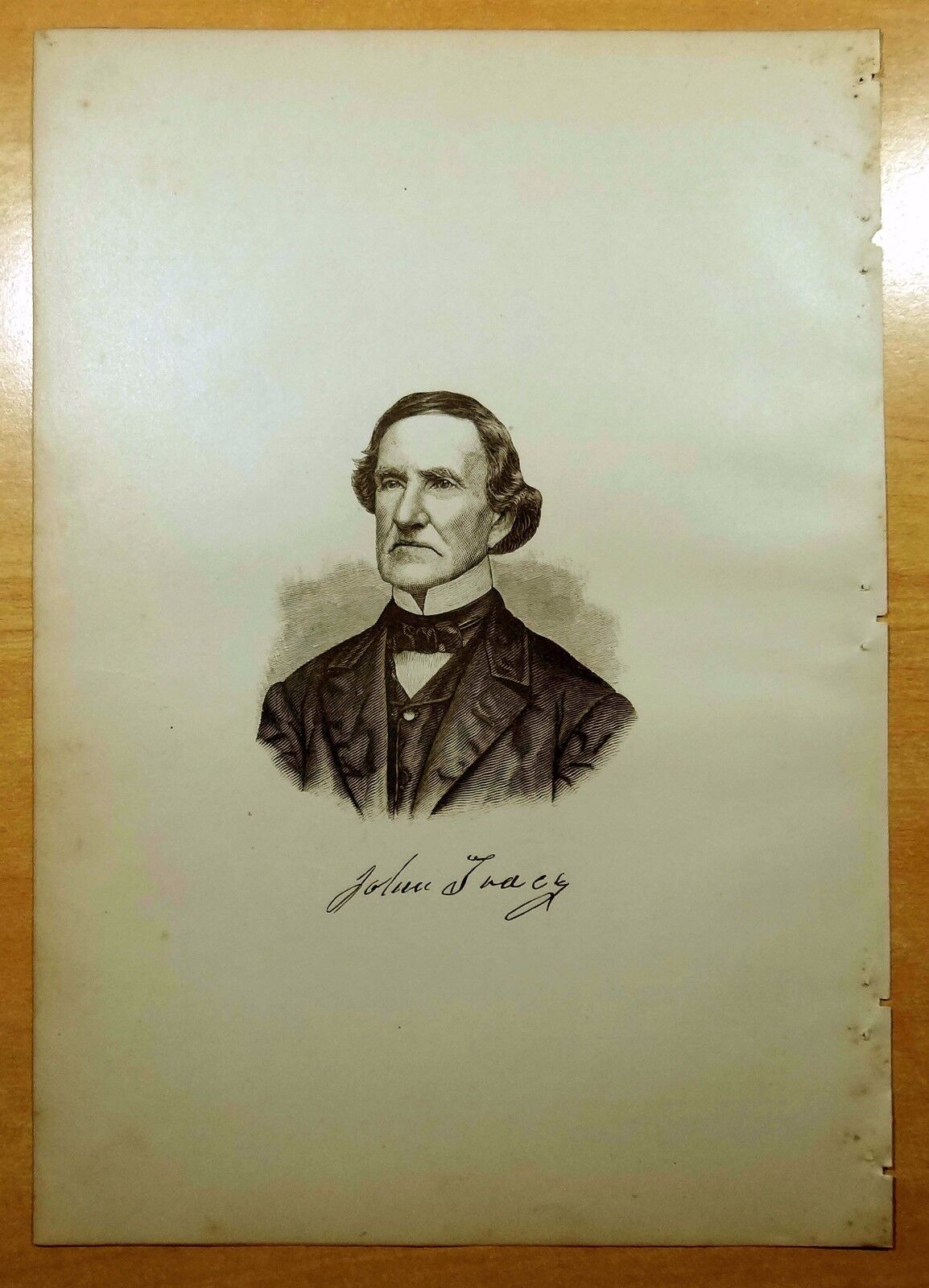 Antique Print 1883 JOHN TRACY Raynham, MA Massachusetts PORTRAIT