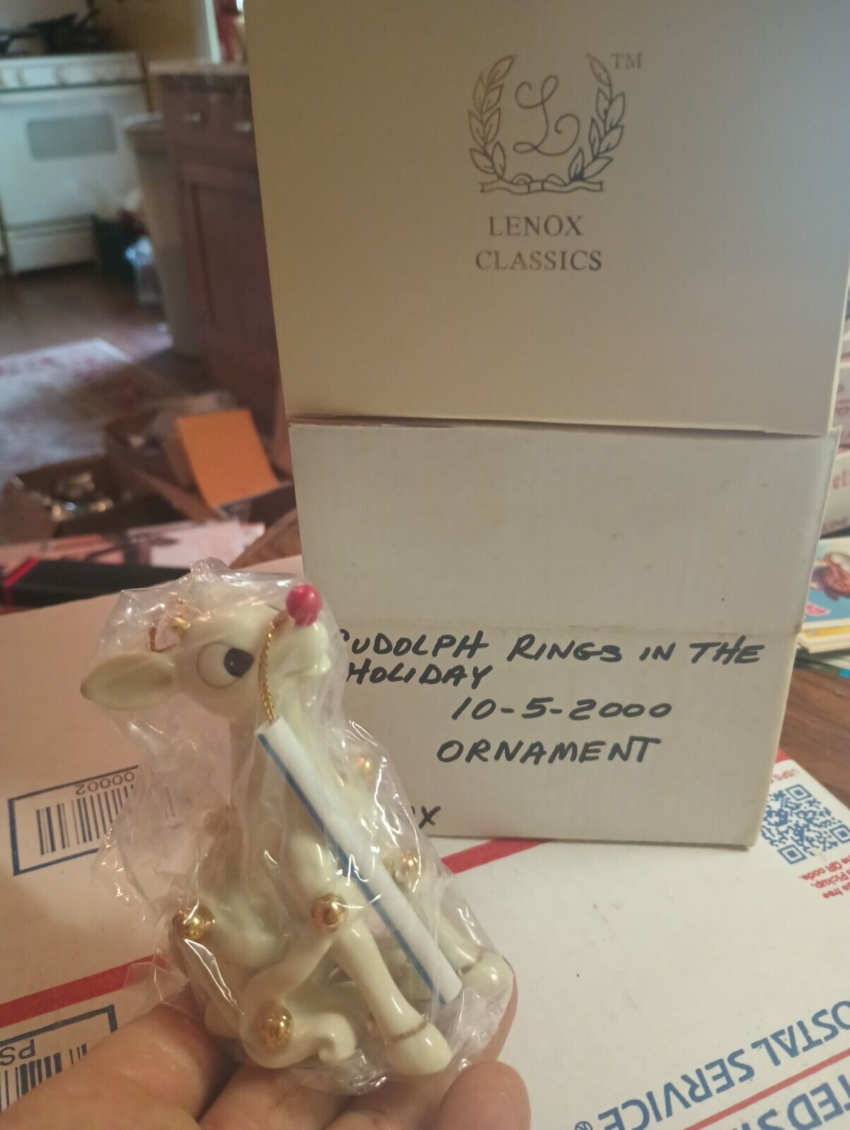 MINT Vintage Lenox Never Opened Rudolph Christmas Ornament W/Box