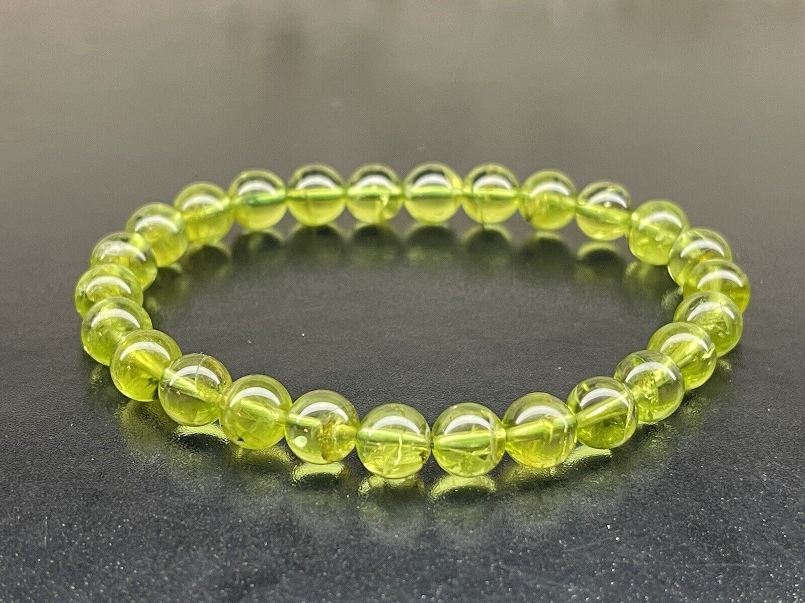 Top Quality Natural Untreated Peridot Beads Bracelet 7.2mm