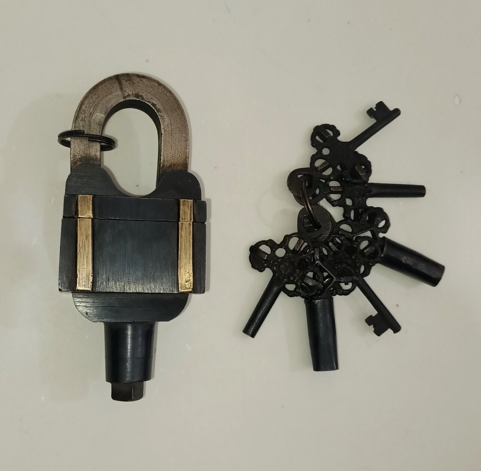 Tricky Lock Vintage Theme Brass Puzzle Lock with 06 Keys Fully Functional AJ057