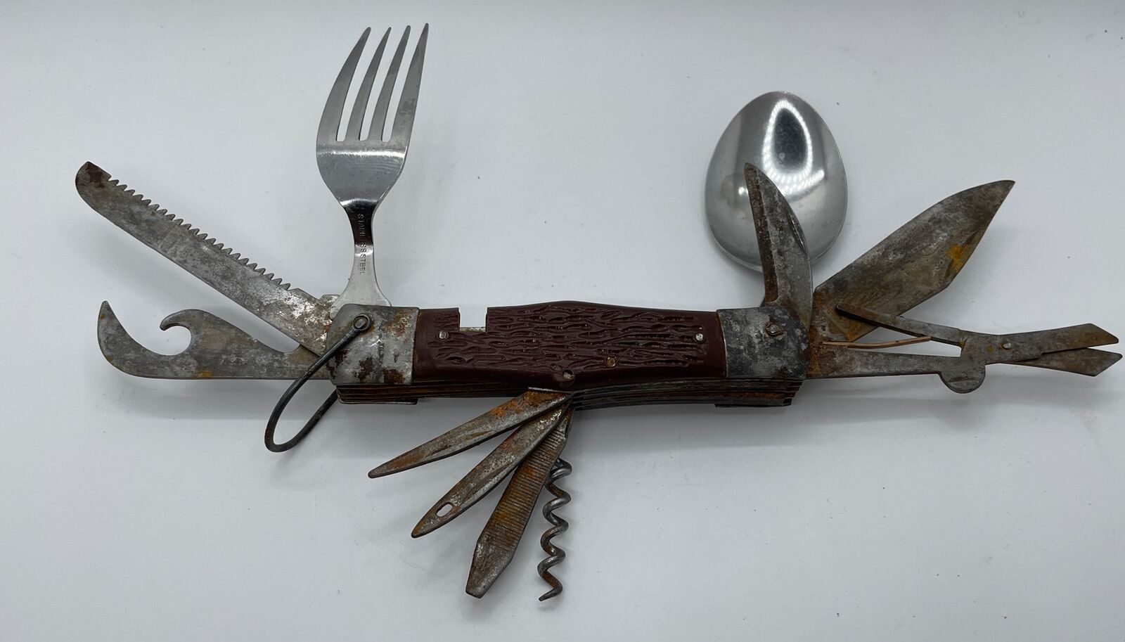 Vintage Hobo Multi-Tool Camping Knife 11 Function Pocketknife