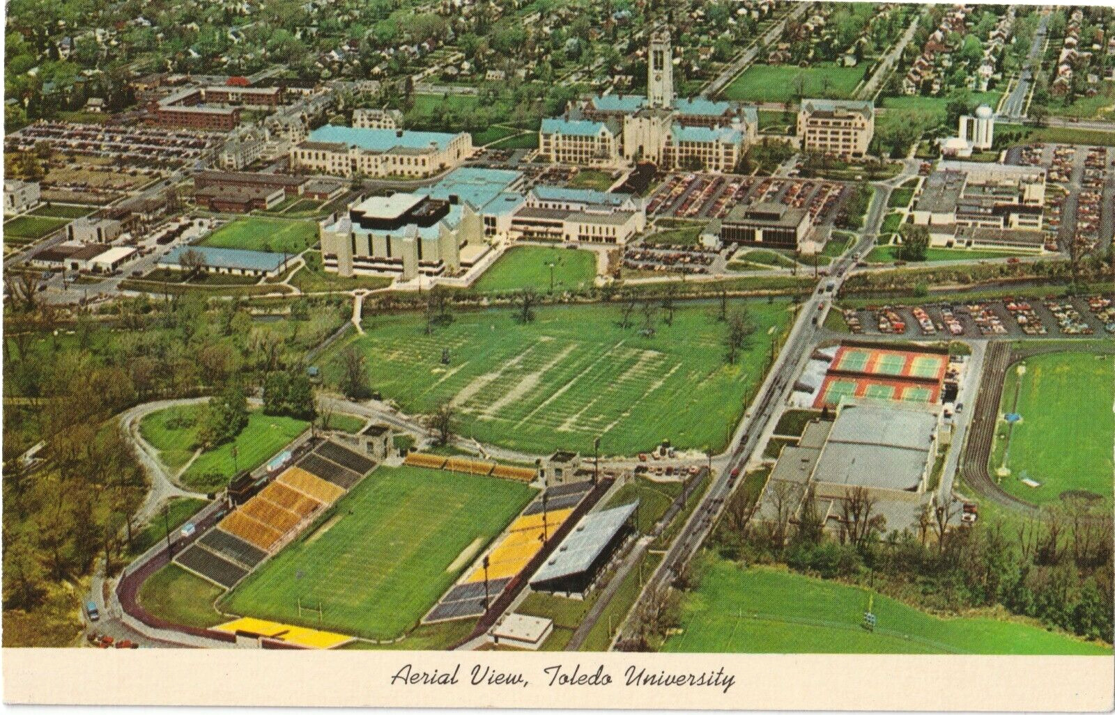 Aerial View of Toledo University-Ohio OH-vintage unposted postcard