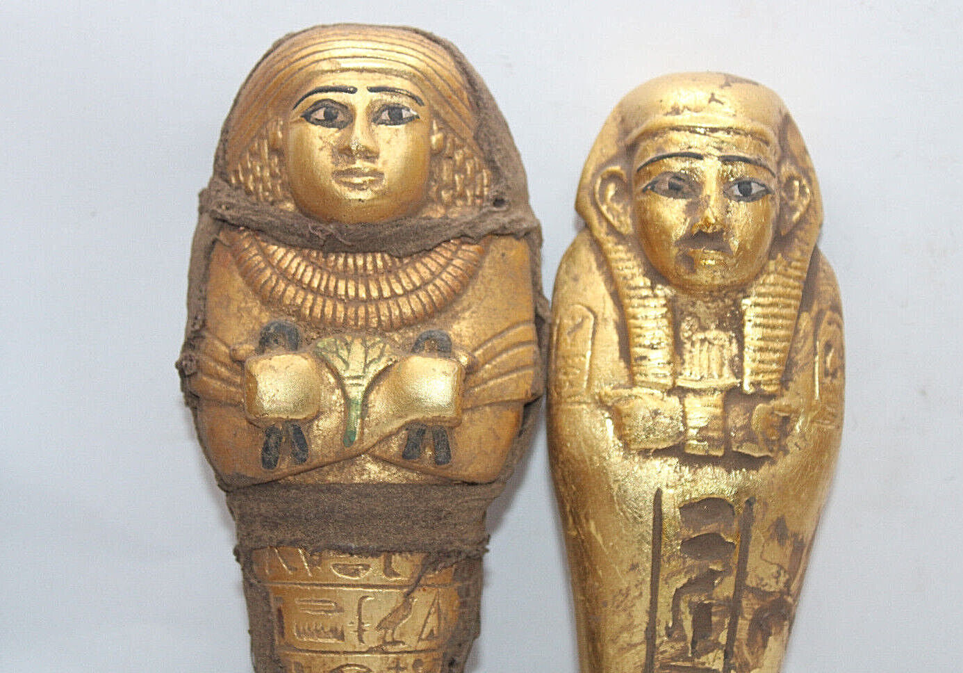 2 RARE ANCIENT EGYPTIAN PHARAONIC ANTIQUE Queen Servant USHABTI Shabti Stone