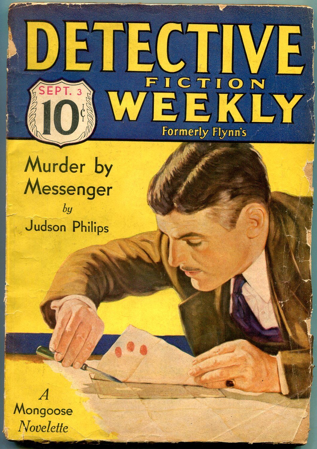 PULP:  Detective Fiction Weekly Pulp September 3 1932-- Mongoose- Judson Phil...