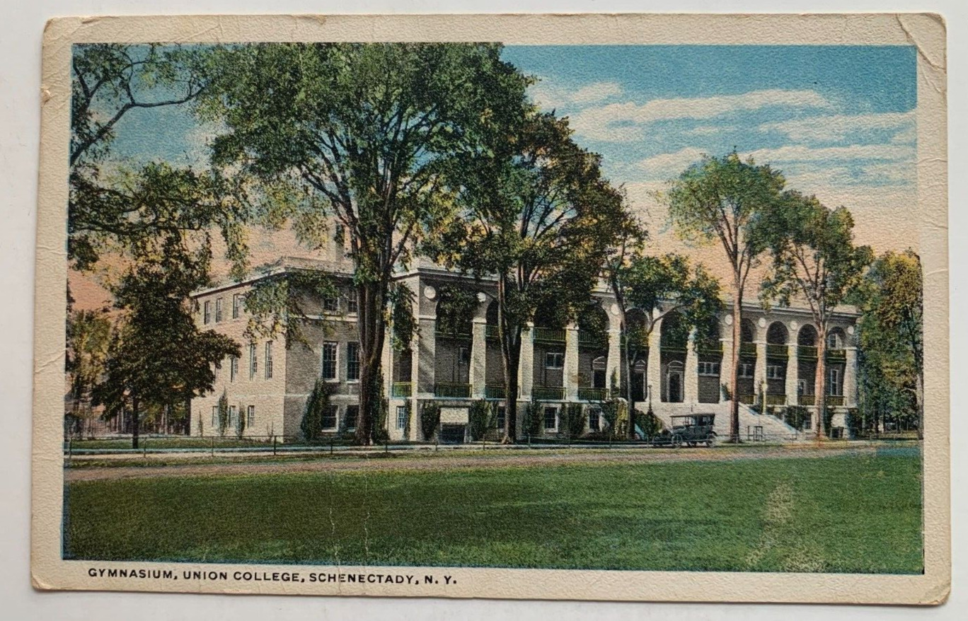 1917 NY Postcard Schenectady New York Union College Gymnasium building school