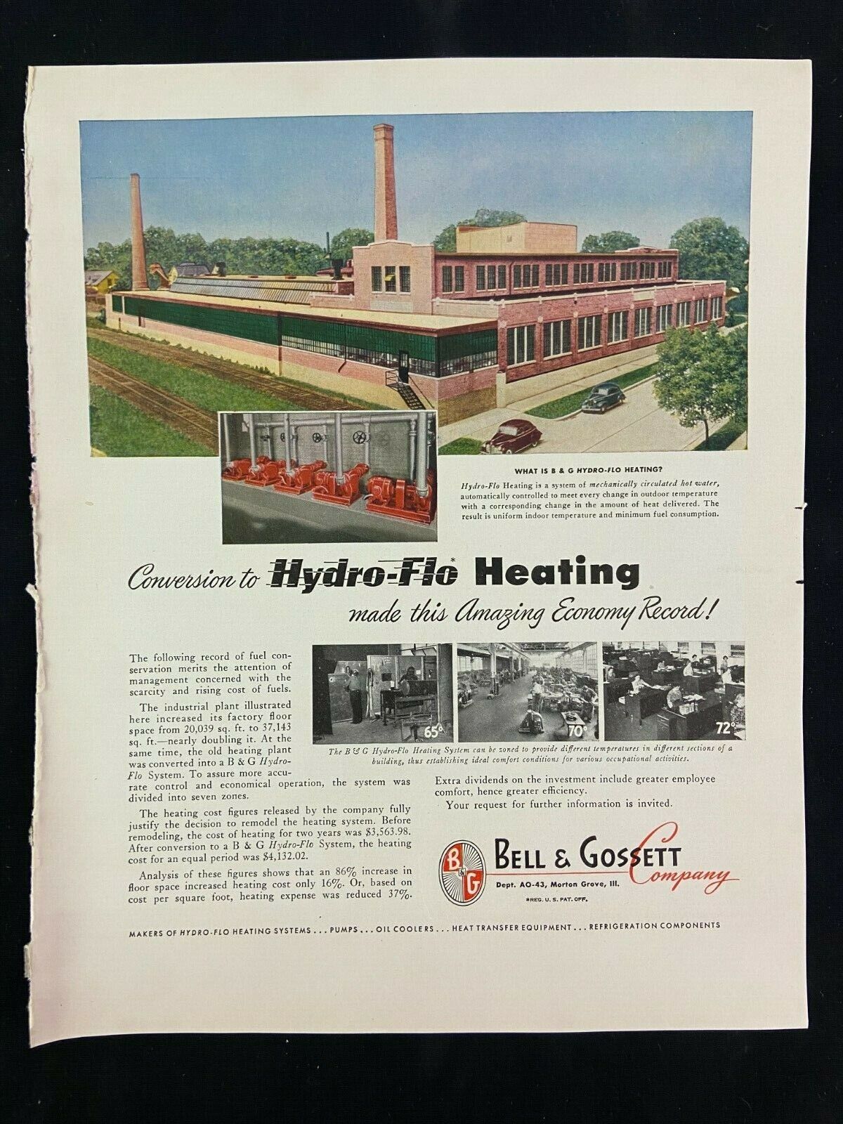 Hydro Flo Heating Magazine Ad 10.75 x 13.75 American Marietta Paint