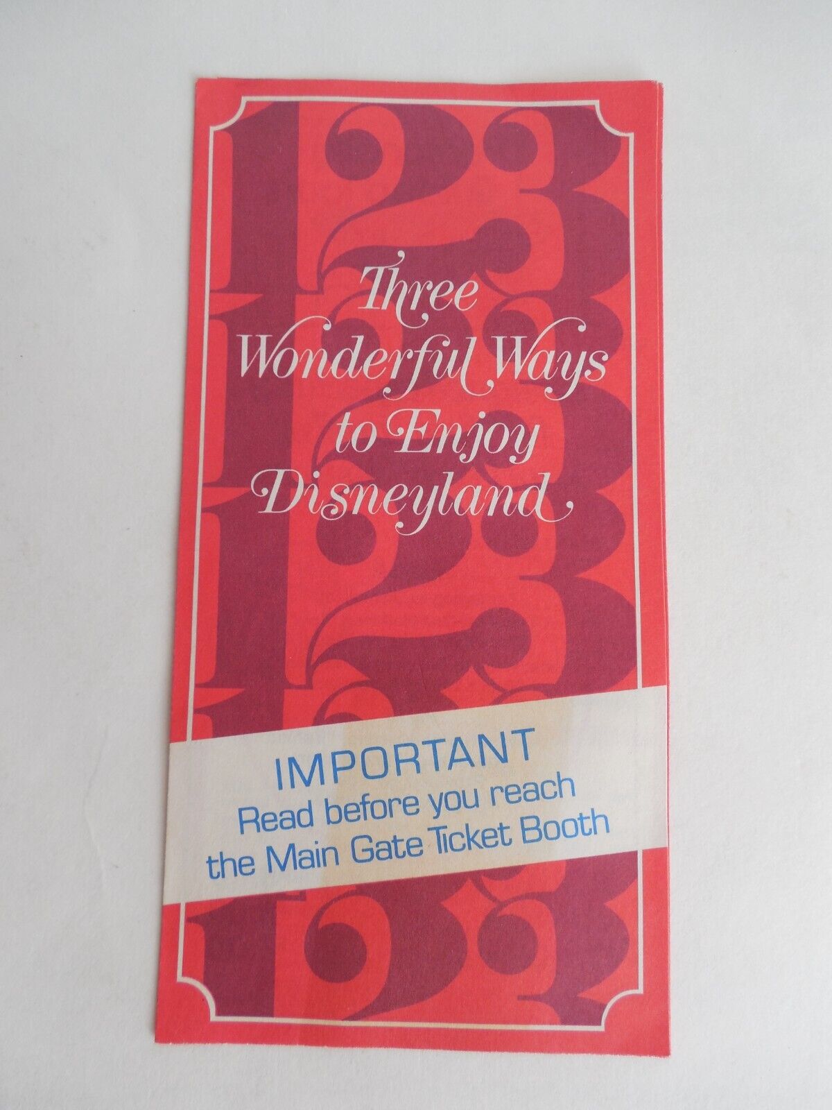 1976 Three Wonderful Ways to Enjoy Disneyland Ticket Price Brochure Guide Disney