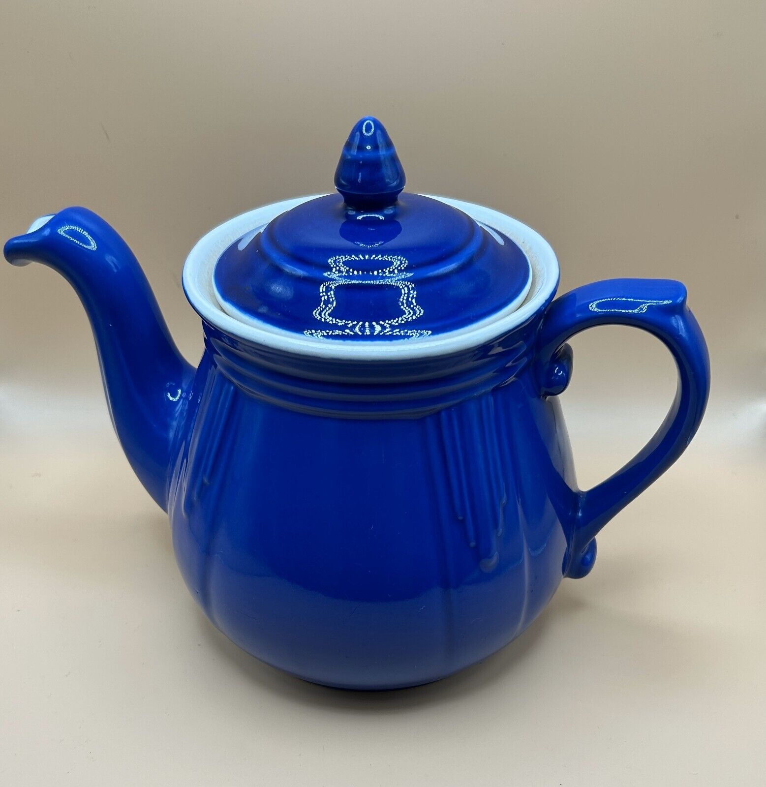 Vintage Cobalt Blue Tea Pot Antique