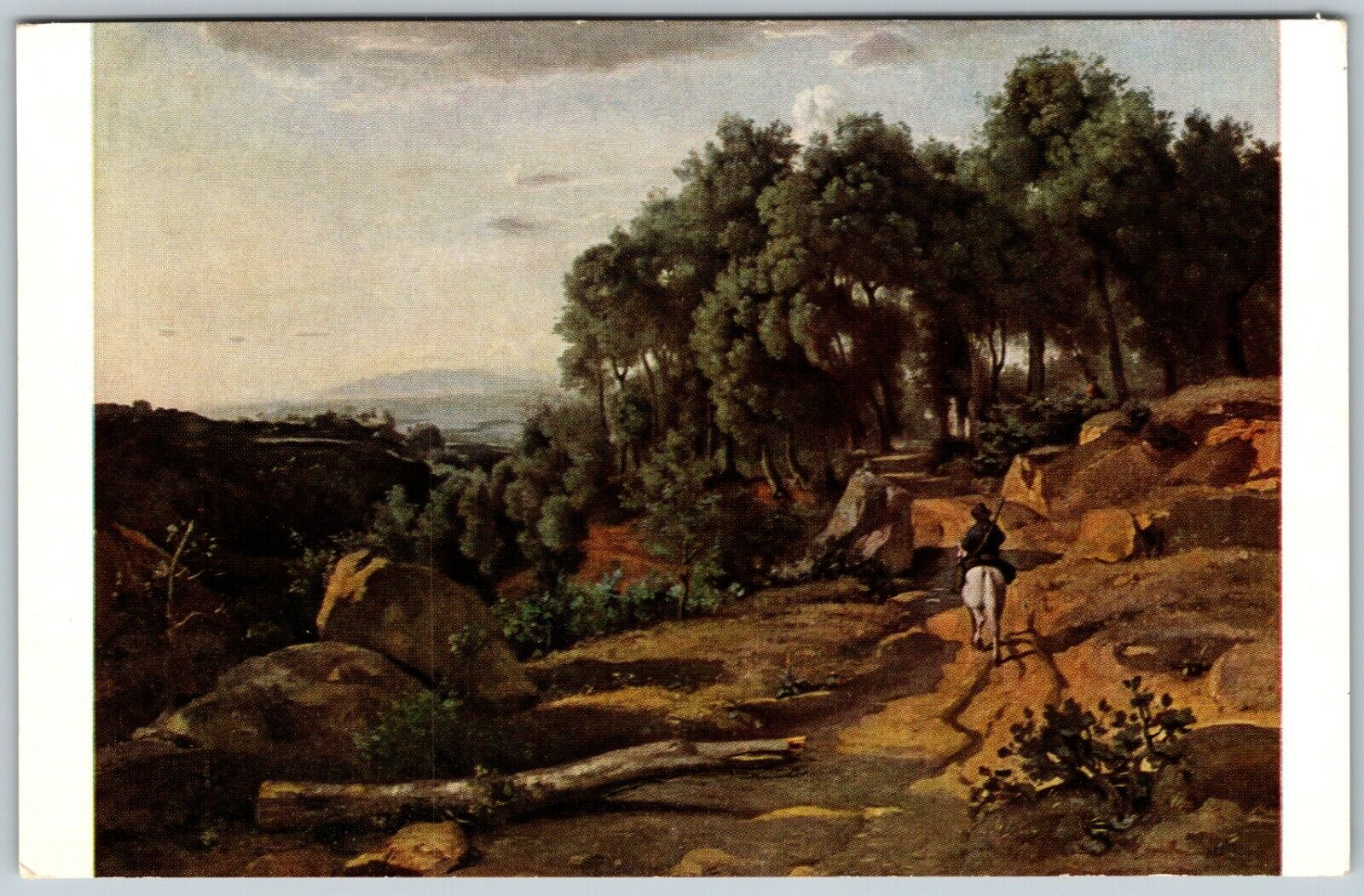 A View Near Volterra by Corot, Painting - Postcard