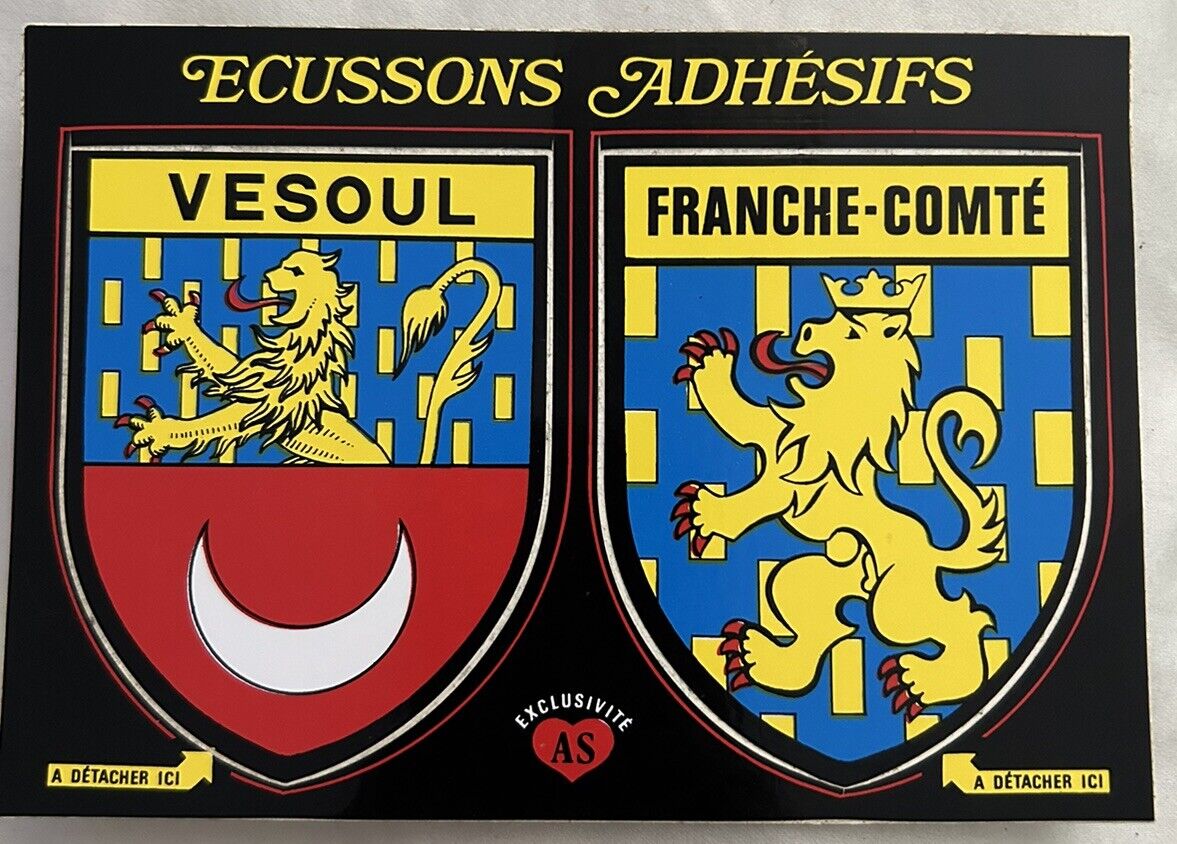 Cpa cpsm cpm 42 loire coat of arms double adhesive VESOUL FRANCHE- COMTE