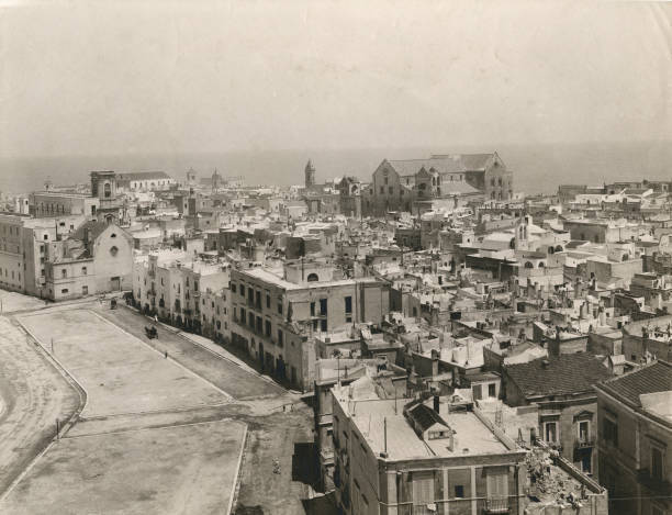 Bari with the Basilica of St Nicholas in the background, Apulia, I- Old Photo