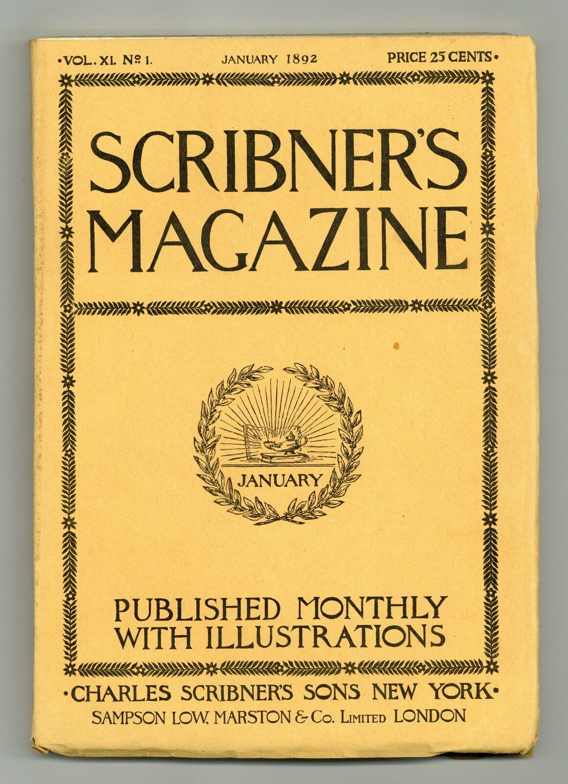 Scribner\'s Magazine Jan 1892 Vol. 11 #1 VG 4.0