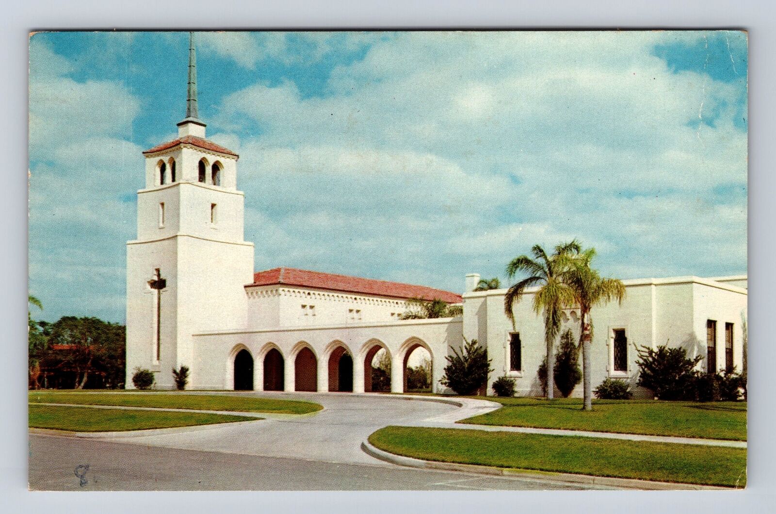 Lake Wales FL-Florida, First Methodist Church, Religion, Vintage c1953 Postcard