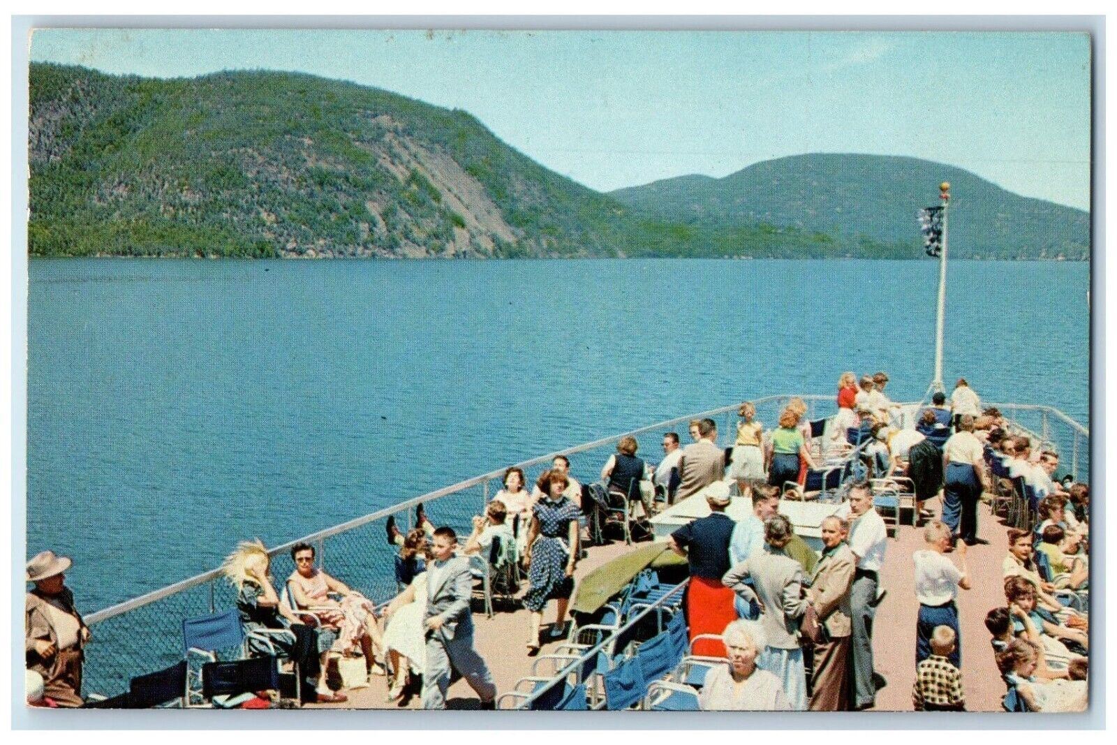 1956 Roger\'s Slide On Lake George MV Ticonderoga Passengers Elmira NY Postcard