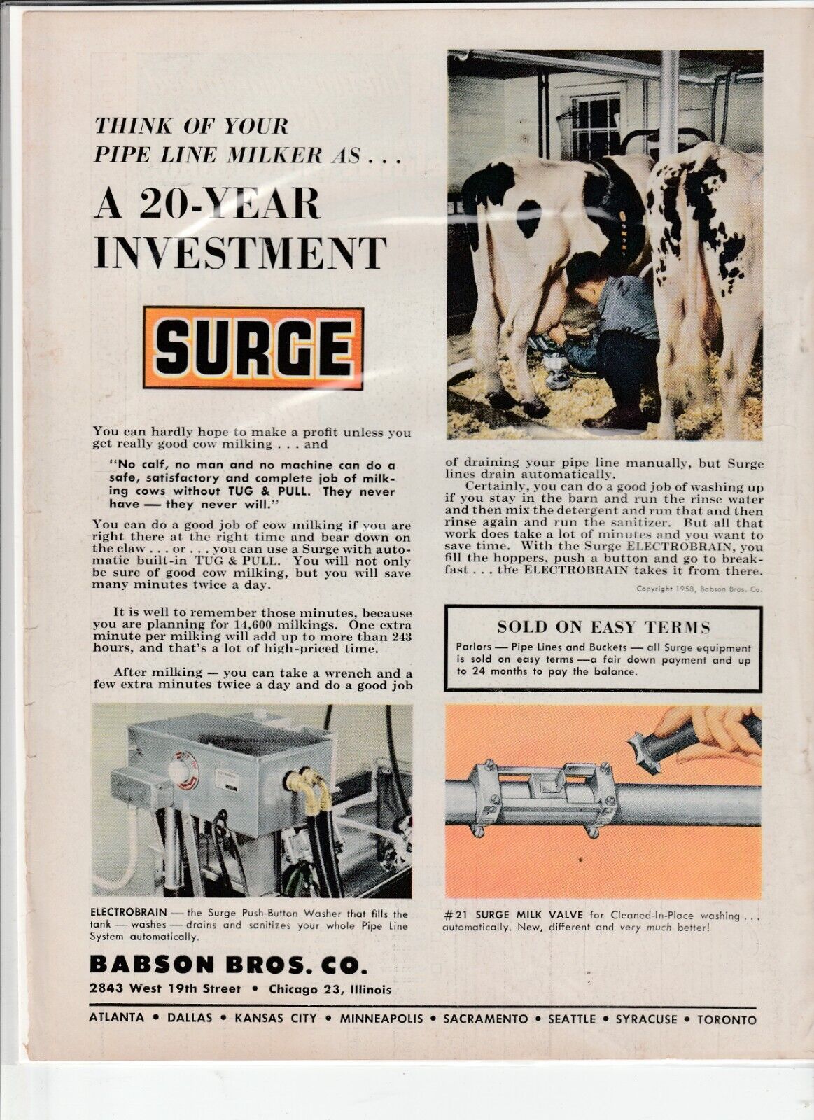 Original 1958 Surge Milker Magazine Ad \
