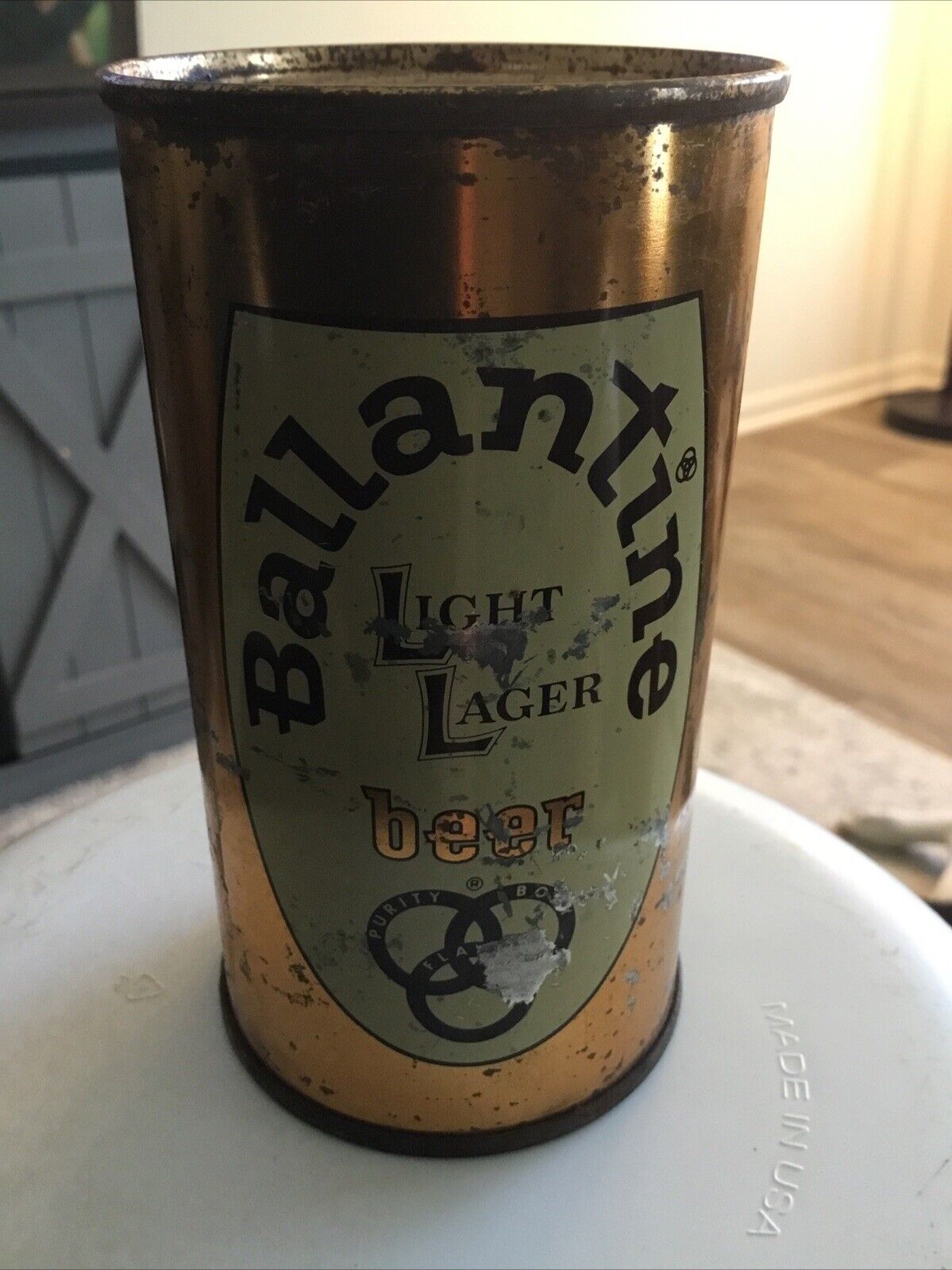 Ballantine Light Lager Beer Flat Top Beer Can EMPTY