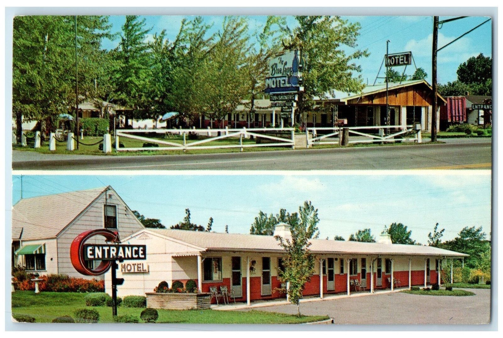 c1960\'s Kreuter\'s Blue Lamp Motel Roadside Irving New York NY Unposted  Postcard