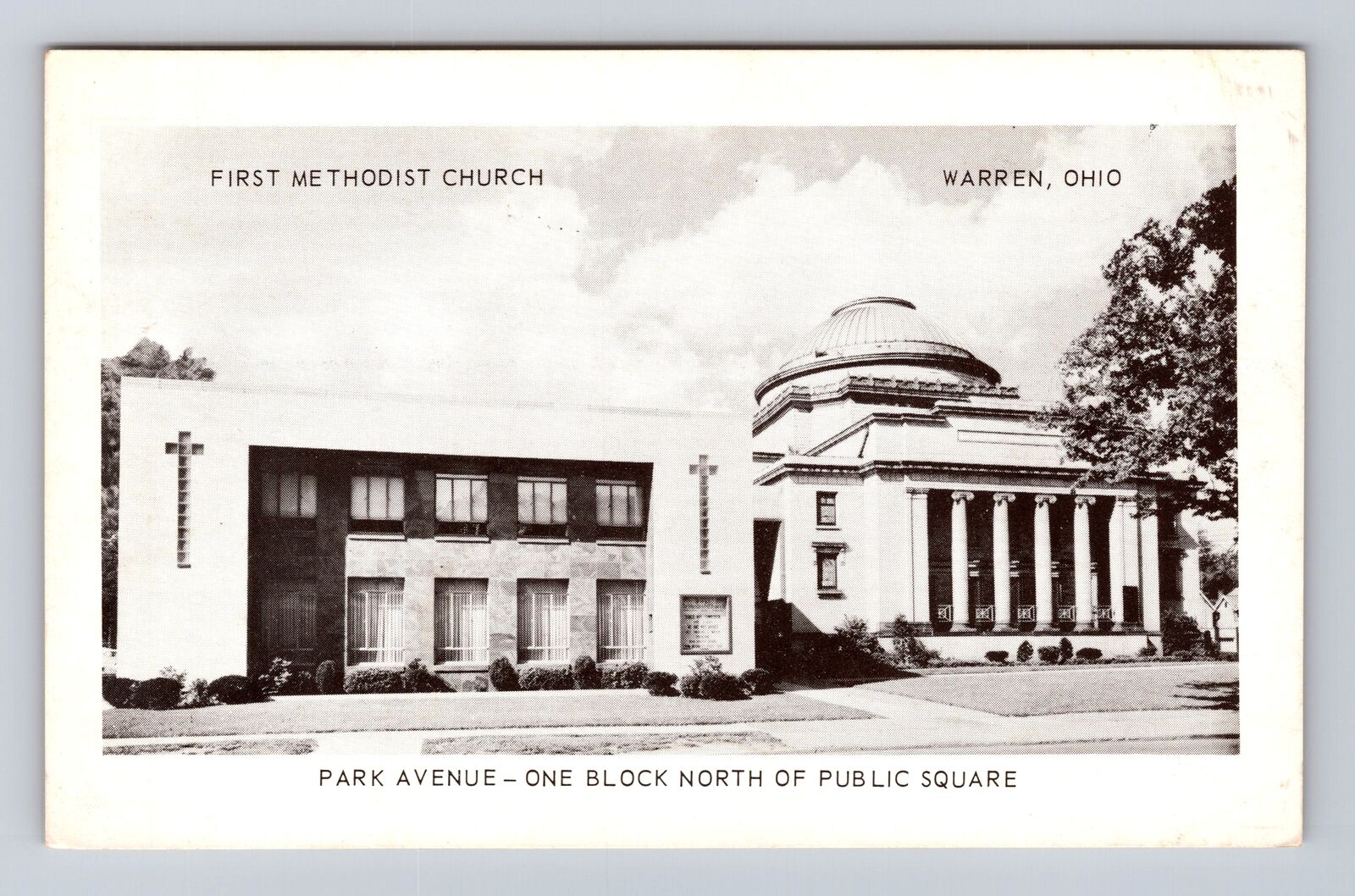 Warren OH-Ohio, First Methodist Church, Antique Vintage Souvenir Postcard