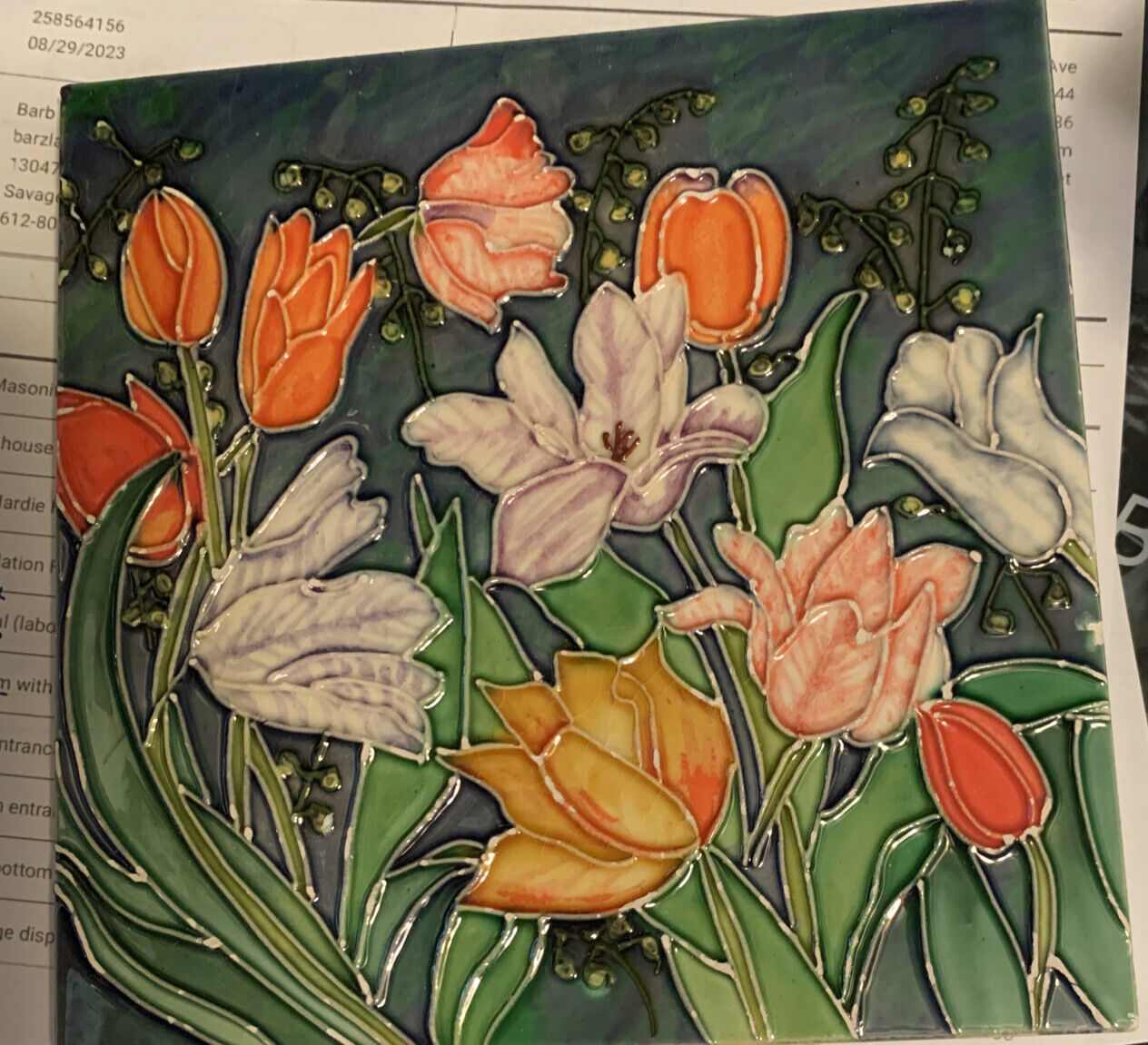 Tulip Trivet Tile Display Or Hang 6”x6”