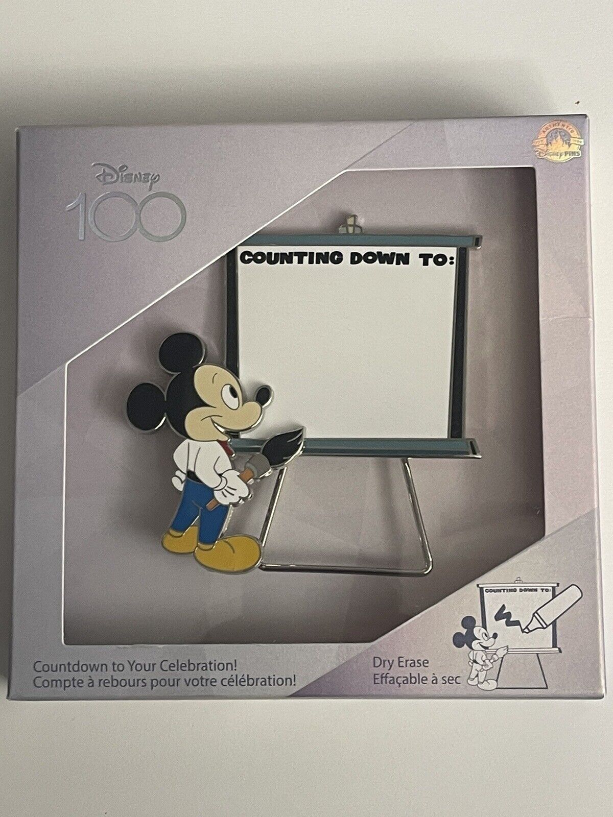 Mickey Pin - Disney 100 Counting Down To: Dry Erase Pin Brand New Authentic