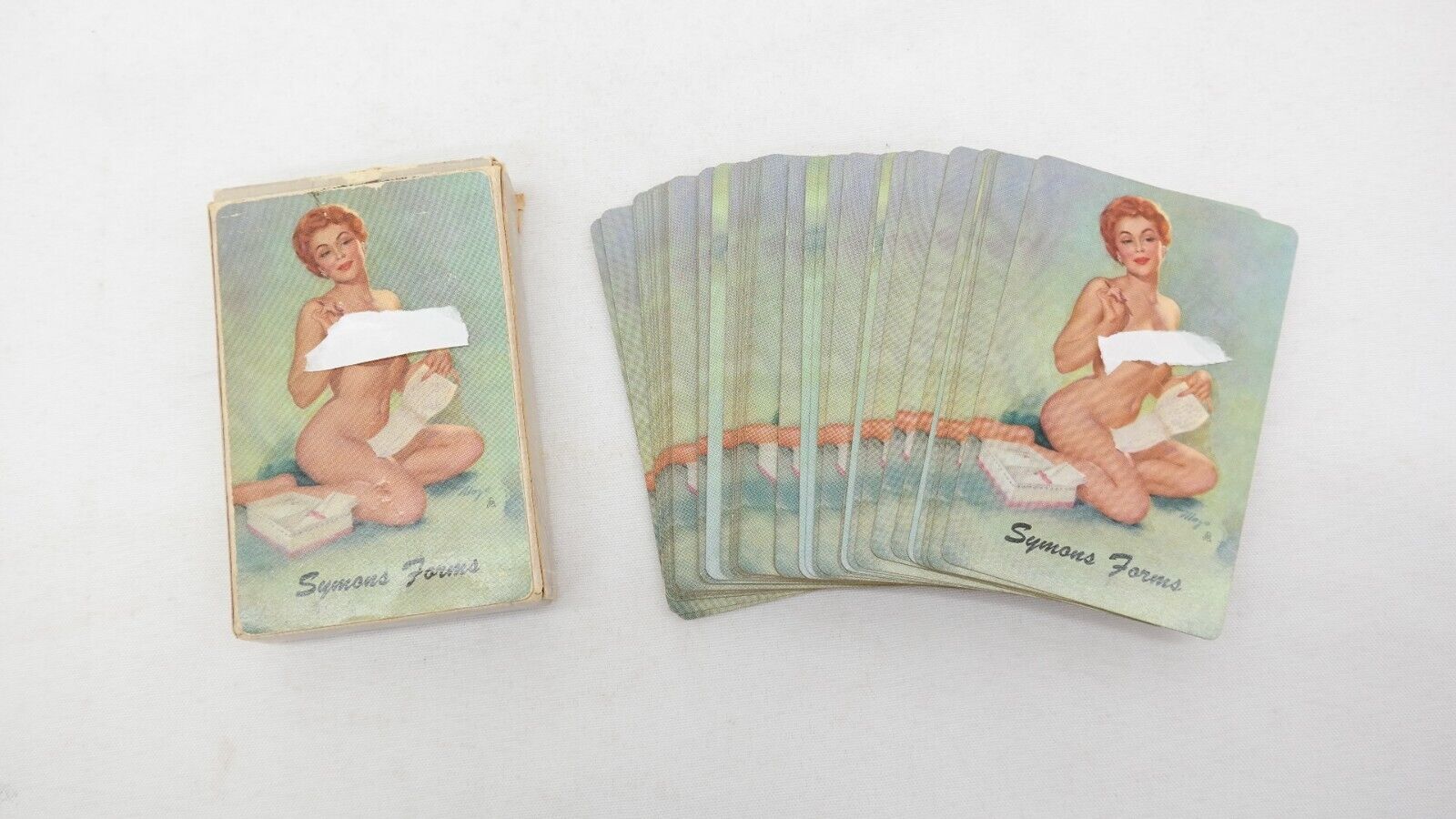 Vintage Redi Slip Risque Pin Up Playing Cards Symons Forms 53 Cards   TF