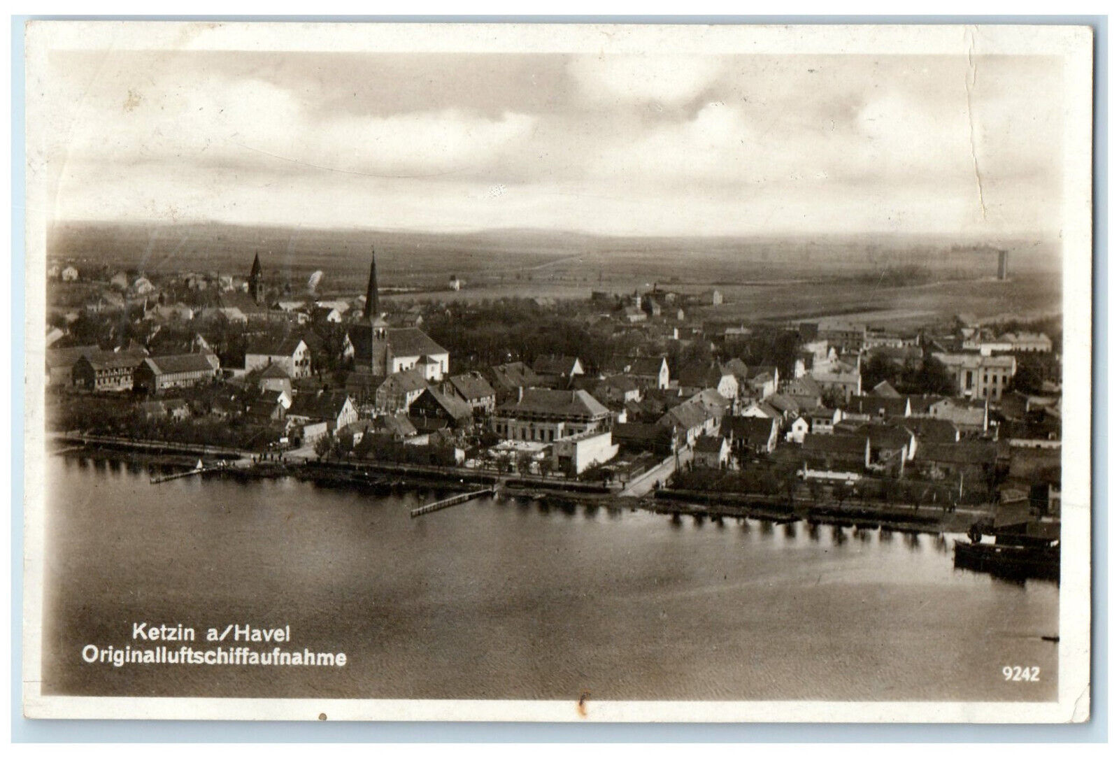 1938 Original Airship Photo Ketzin/Havel Germany Posted RPPC Photo Postcard