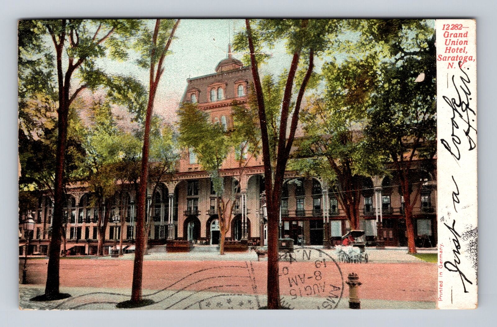 Saratoga Springs NY-New York, Grand Union Hotel, Vintage c1907 Souvenir Postcard