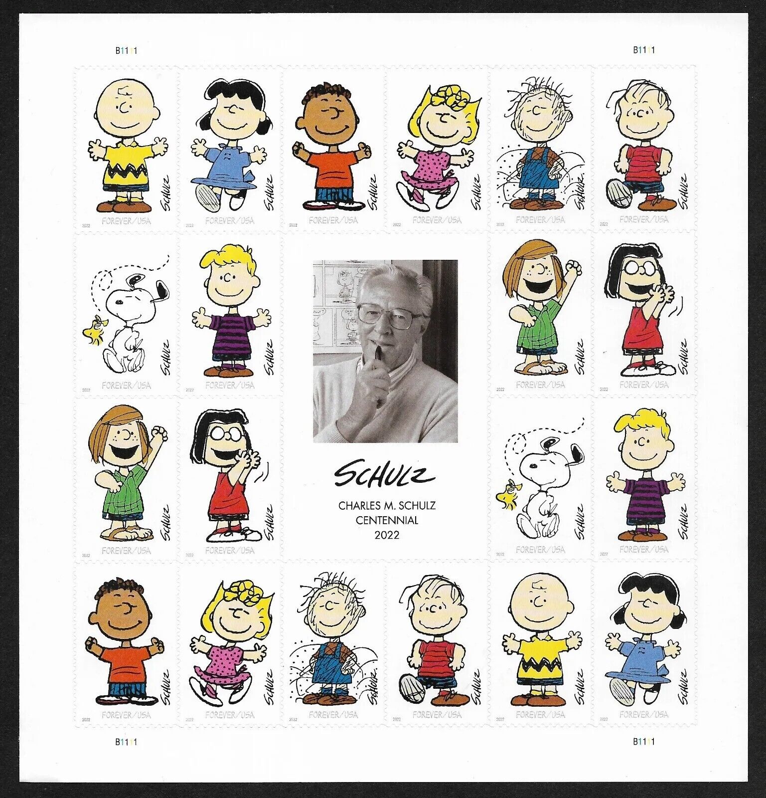 Charles Schultz Peanuts Character Stamp Sheet  #5726-5735