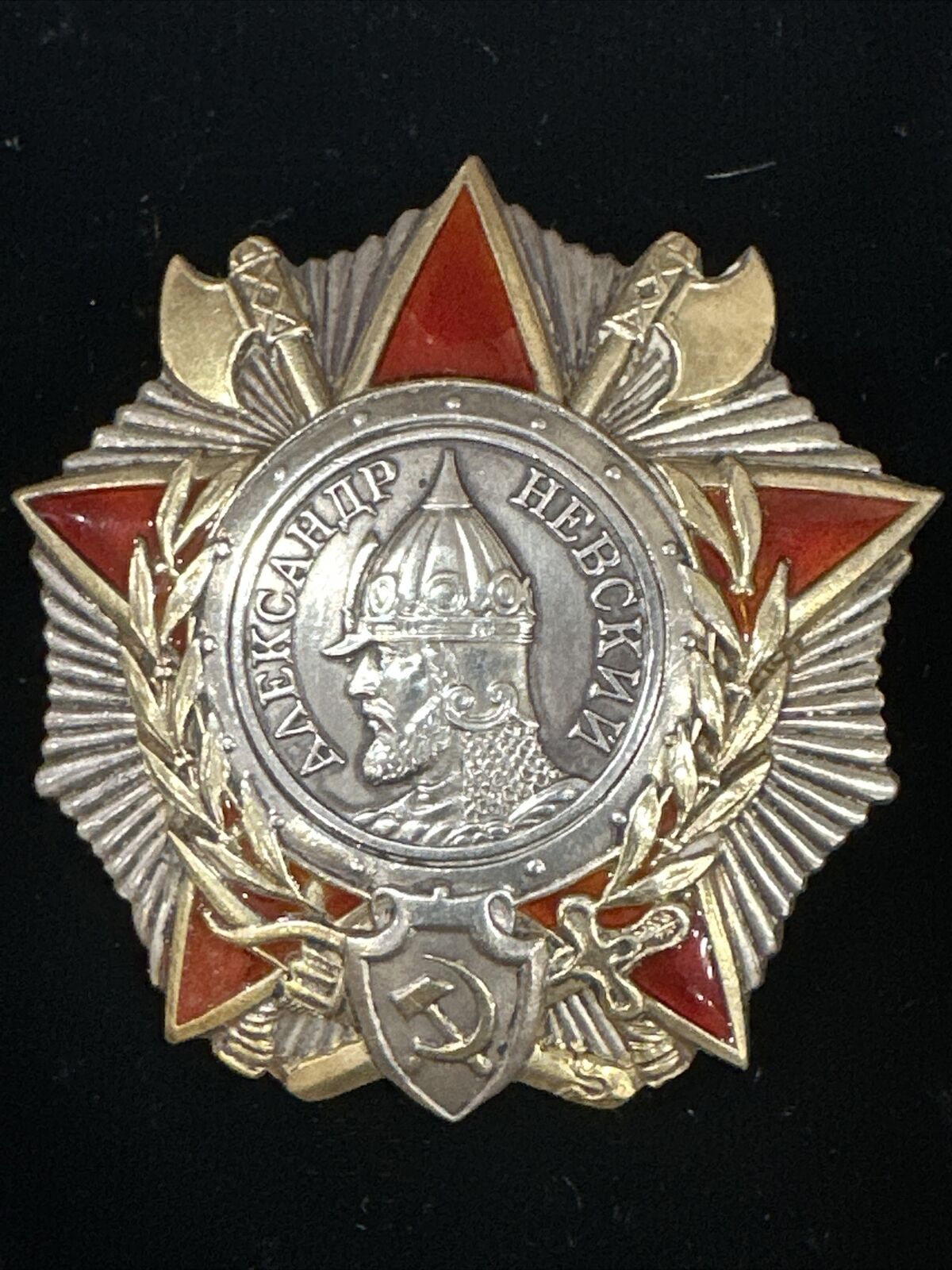 USSR Authentic WWII Order of ALEXANDER  NEVSKY, # 27970 , Type 3 December 1944.