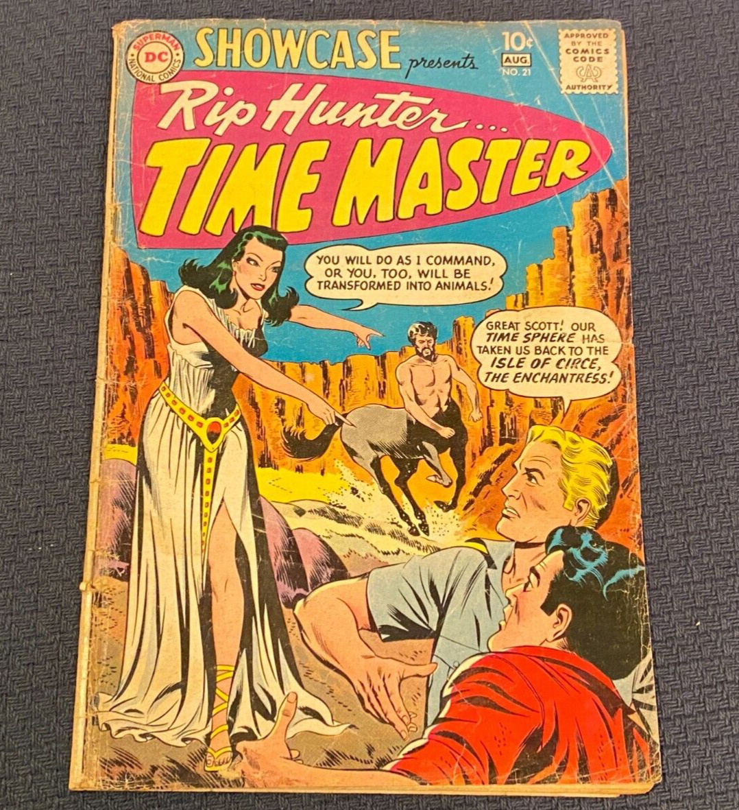 Showcase 21 2nd Rip Hunter DC Comic Book Vtg 1959 Silver Age Key Action Hero