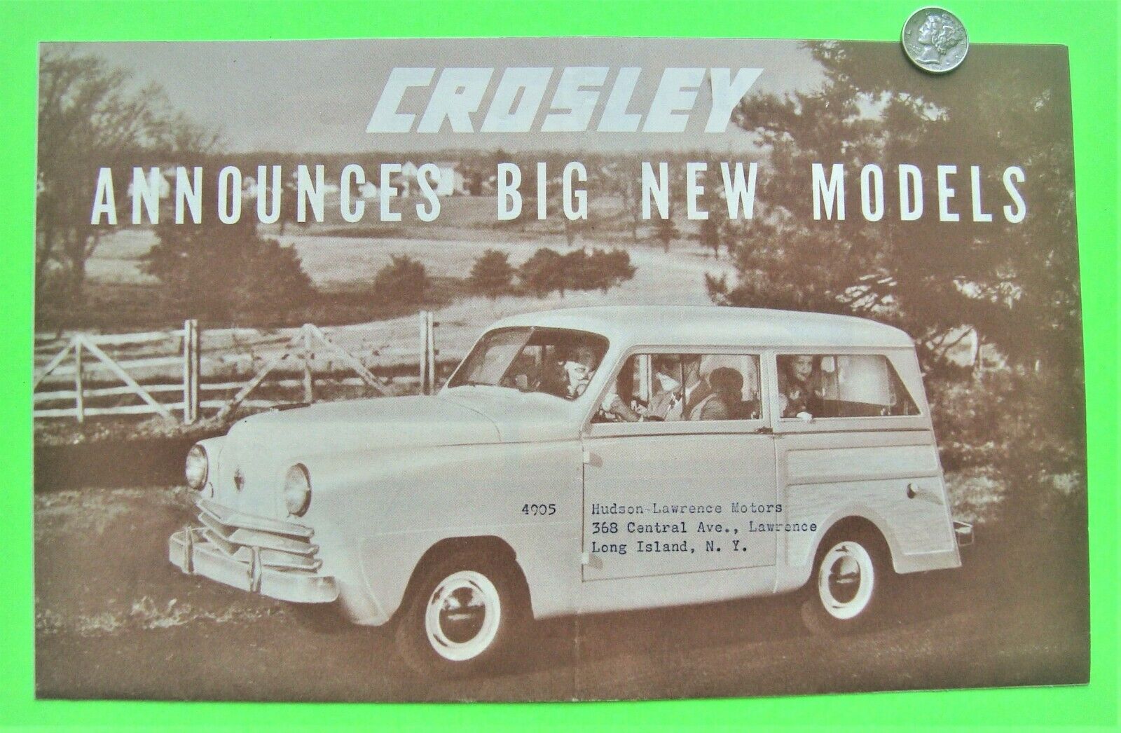 Original 1949 CROSLEY FULL LINE FOLDER BROCHURE Pick-Up CONVERTIBLE Panel Truck