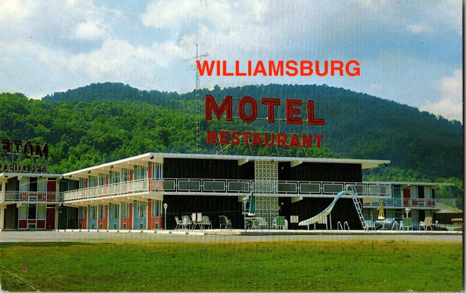 Vtg Postcard, Williamsburg Motel Restaurant, Ball Town Rd. Williamsburg Kentucky