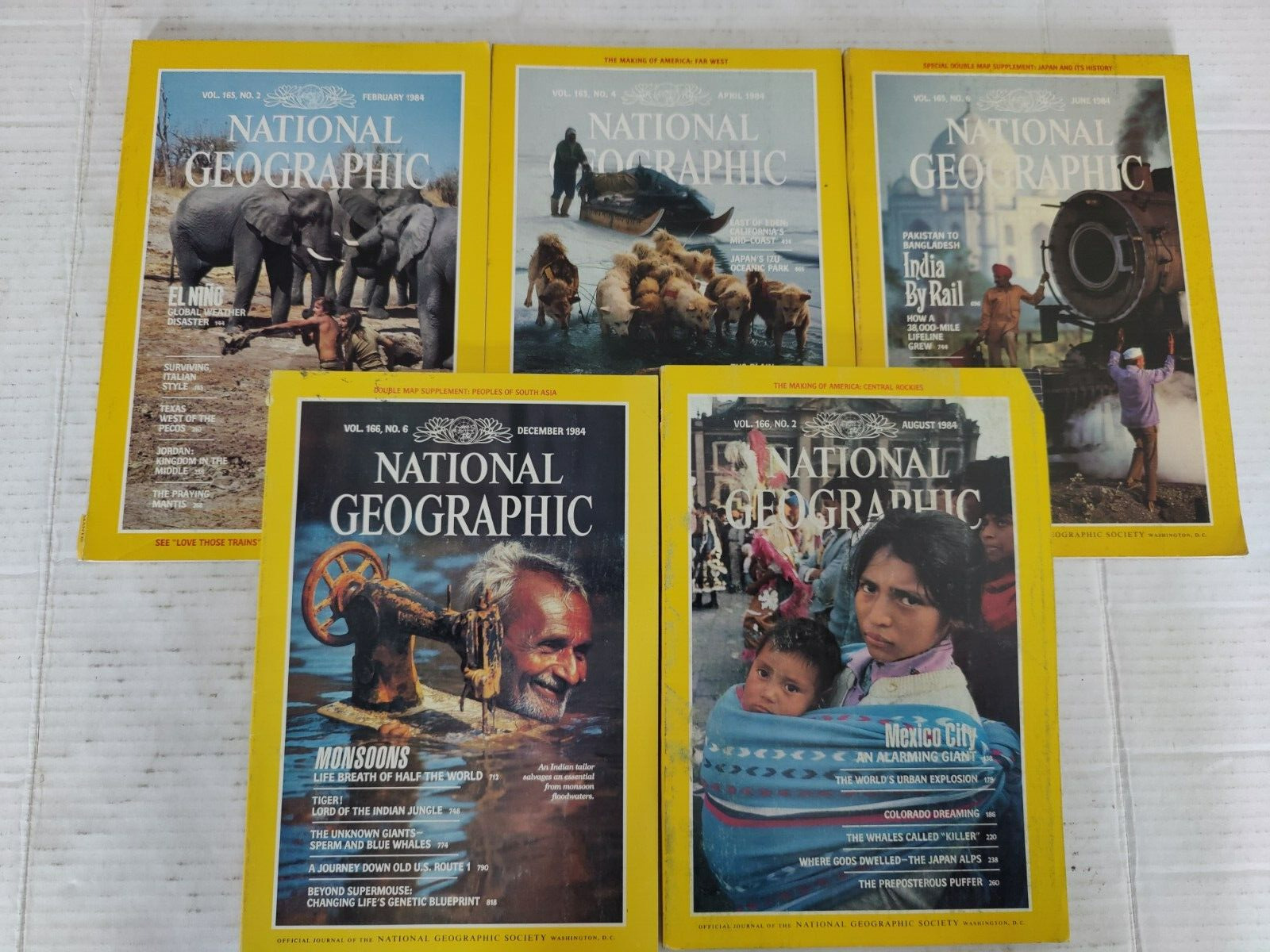 1984 National Geographic Magazine Lot Of 5