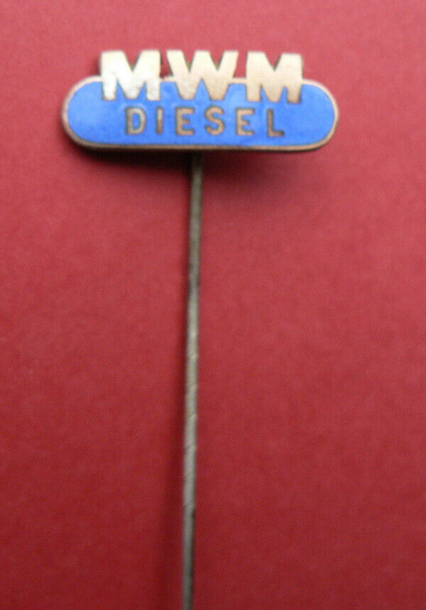 OLD enamel  LAPEL pin / badge  MWM DIESEL TRACTORS  60s    (53)  