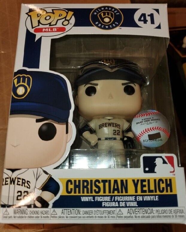 Funko POP MLB Christian Yelich Pitcher Milwaukee Brewers Baseball NIB 