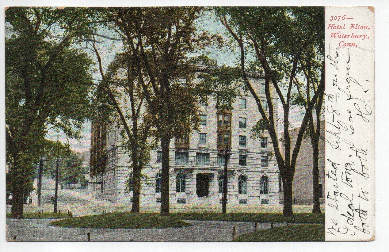 Antique Postcard Hotel Elton Waterbury Connecticut CT ca 1901-1907 UDB Posted