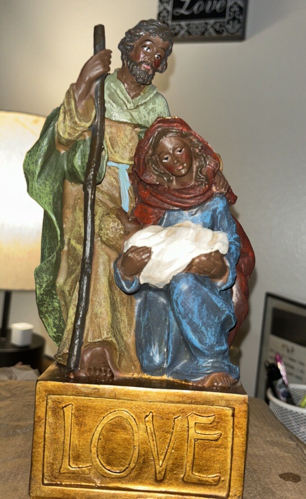 Vintage African American Nativity Statue/figure 9 Inch Tall