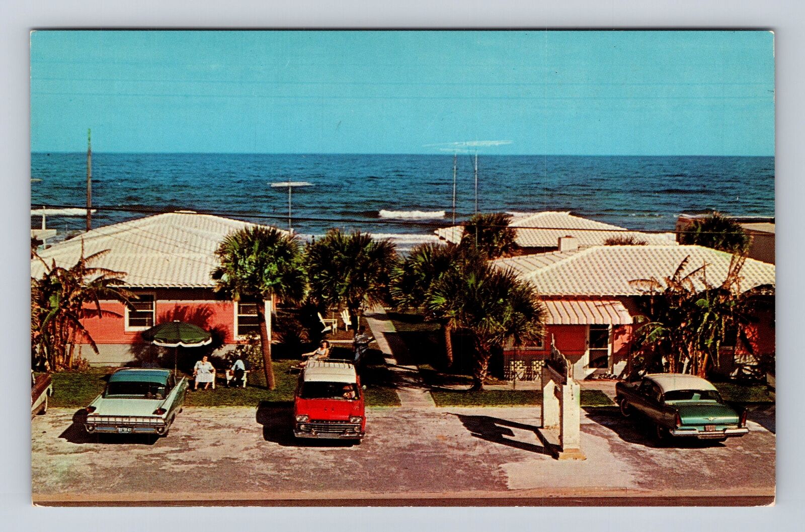 Daytona Beach FL-Florida, Sea Esta Motel Advertising, Vintage Souvenir Postcard