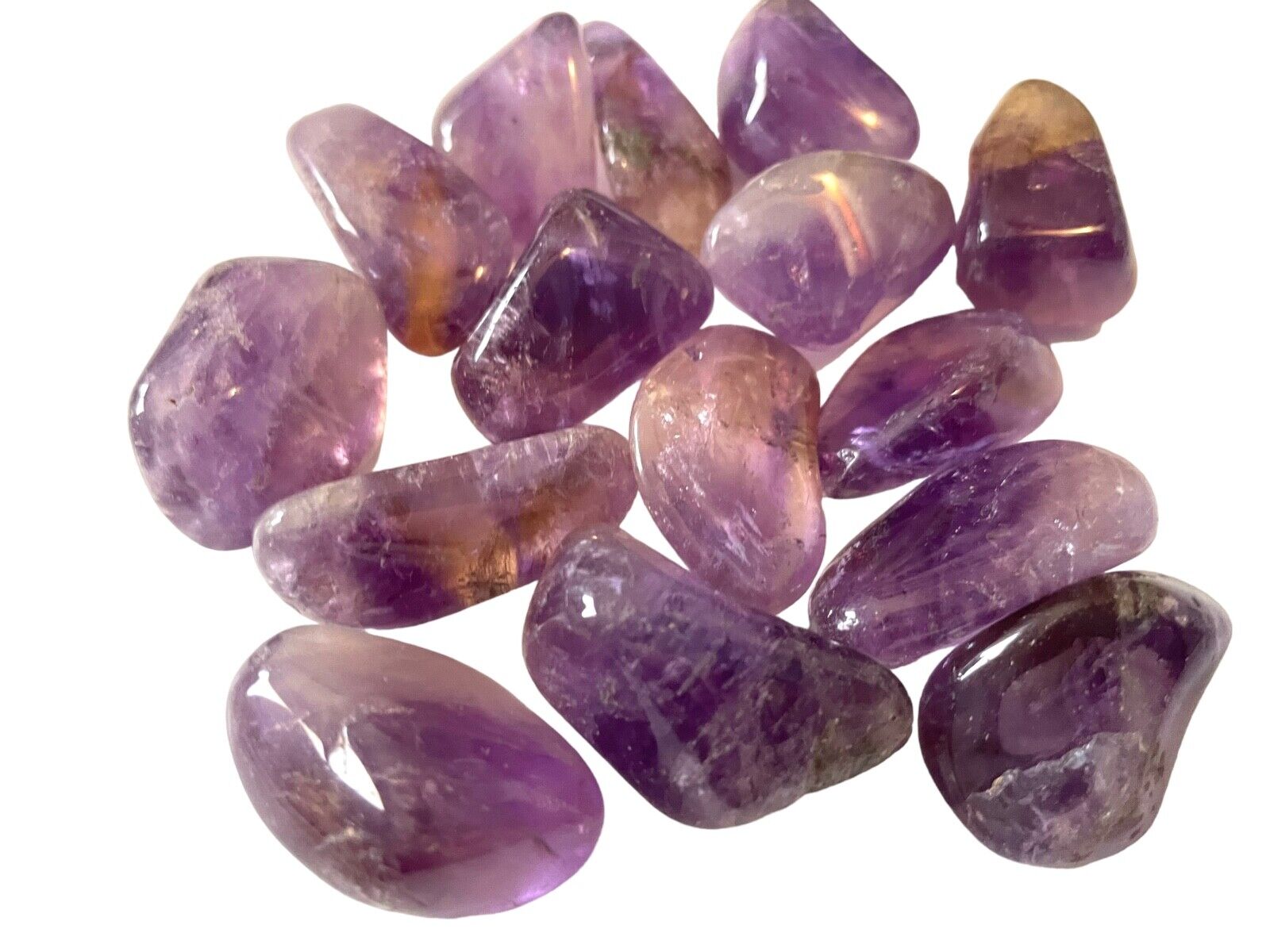 1X Ametrine Tumbled Stone 20-25mm Reiki Healing Crystal Calms Remove Negativity
