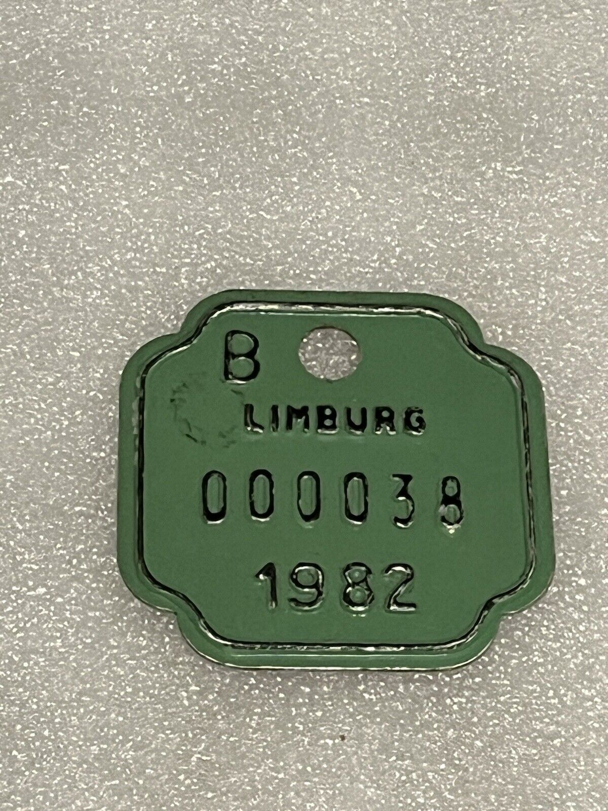 Limburg Vintage Bicycle Licence Plate- Green- 1982