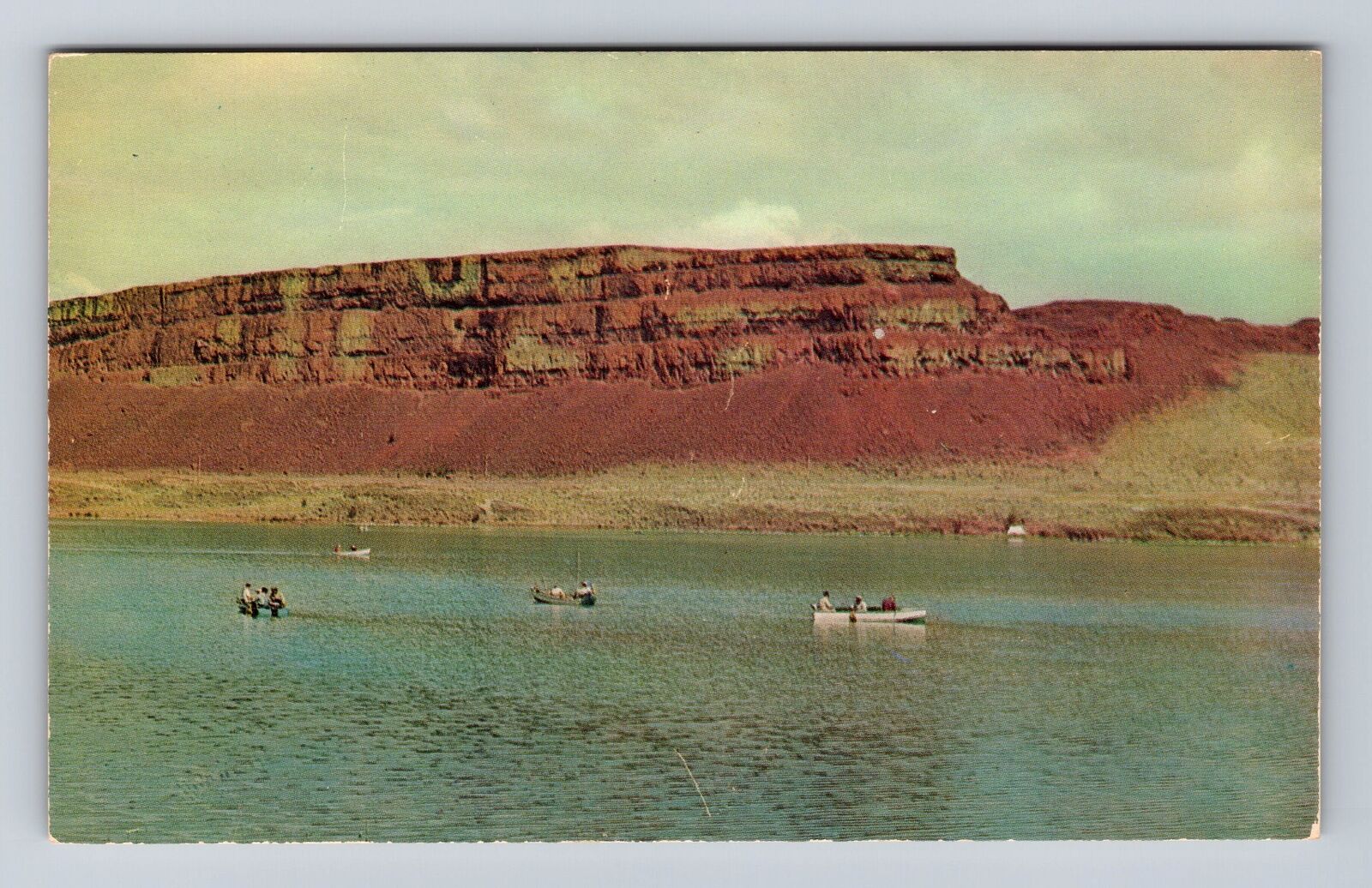 WA-Washington, Blue Lake, Grand Coulee Basin, Antique, Vintage Souvenir Postcard