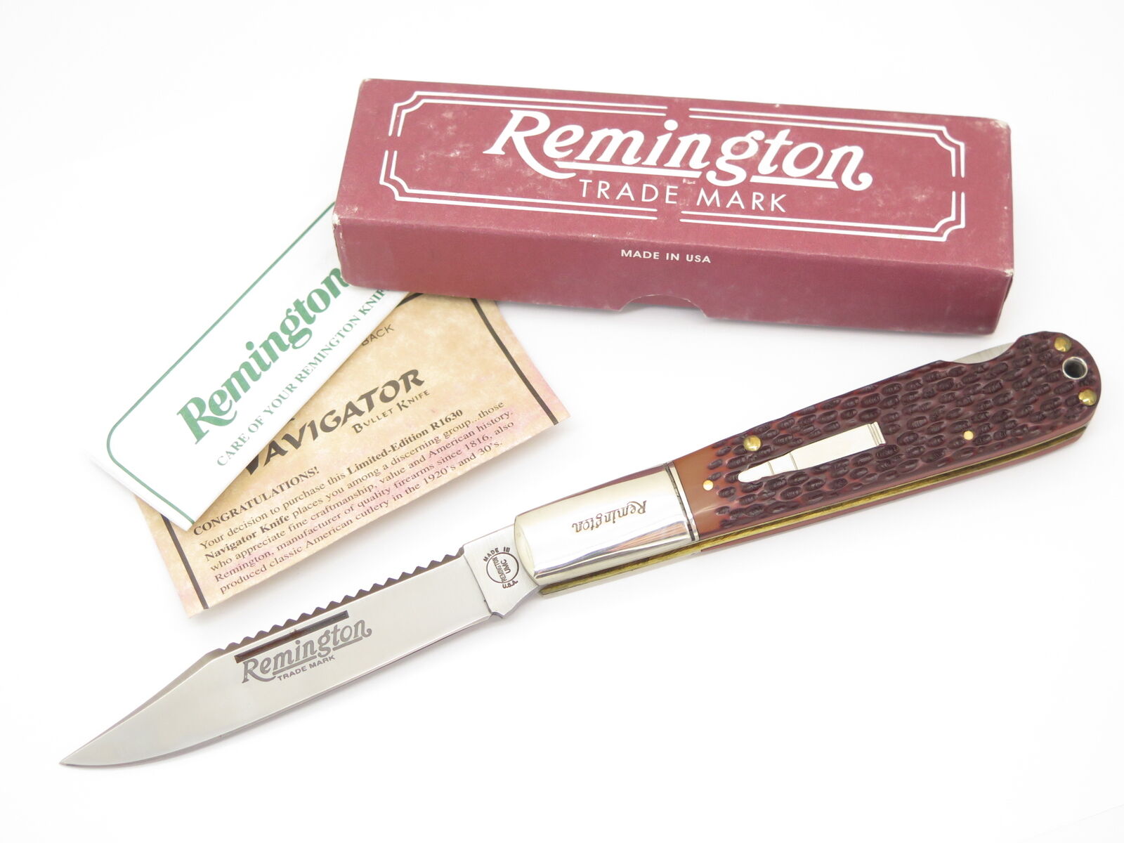 2000 Remington R1630 Navigator USA Bullet Delrin Lockback Folding Pocket Knife