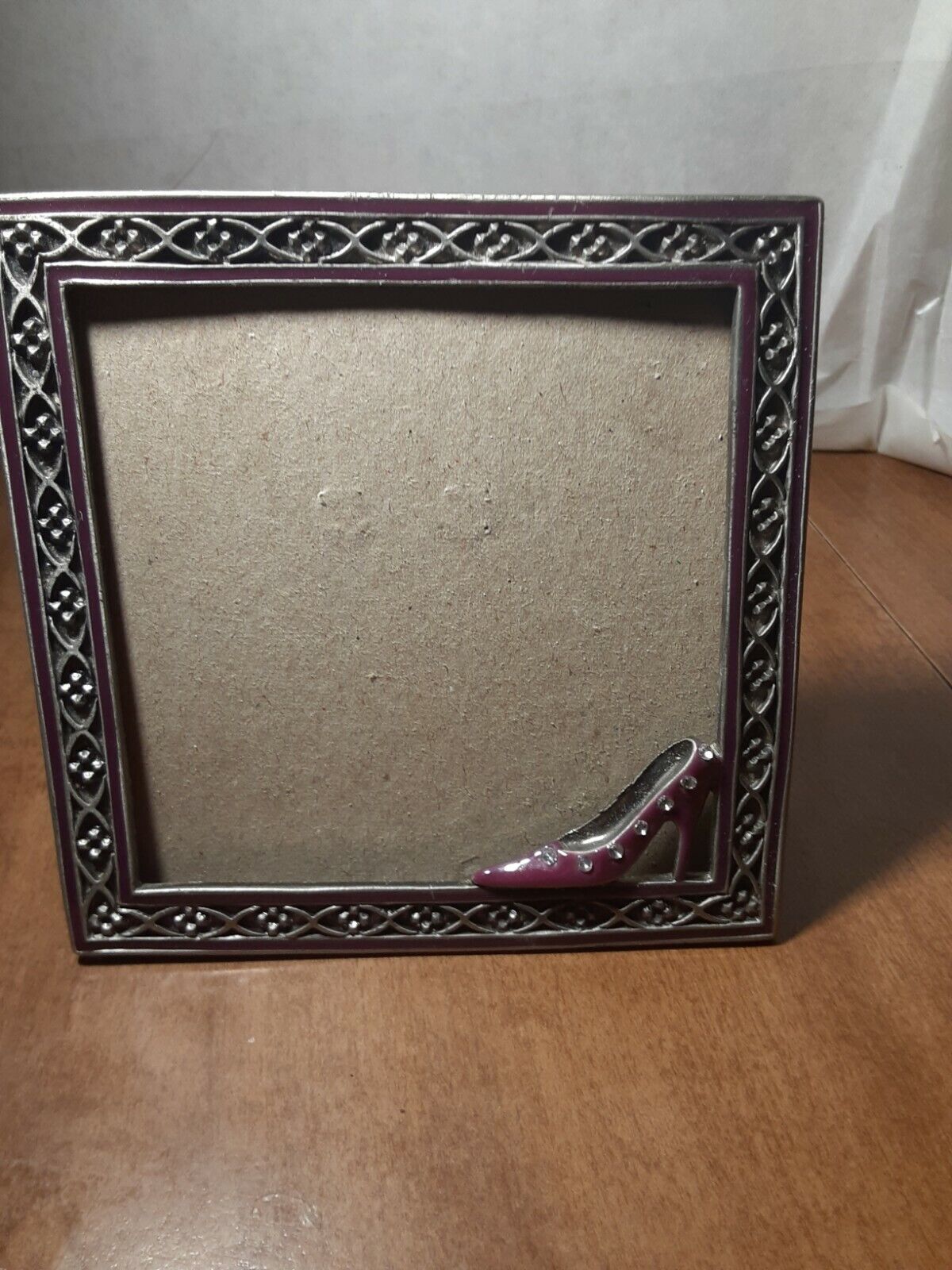 Vintage Metal Picture Frame With Shoe No Glass Front
