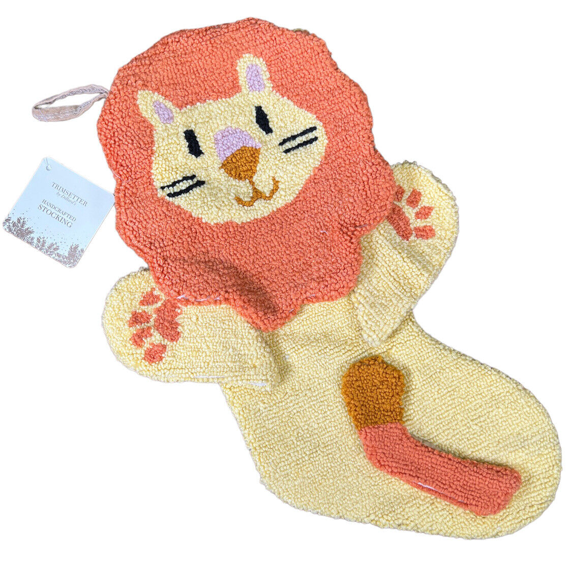 TRIMSETTER by DIllards Handcrafted Stocking LION Needlpoint