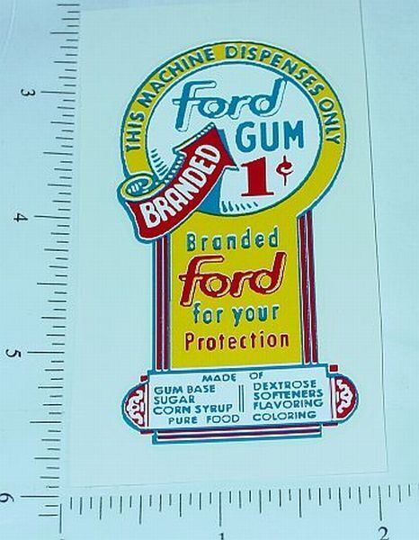 One Cent Ford Gumball Machine Sticker V-21