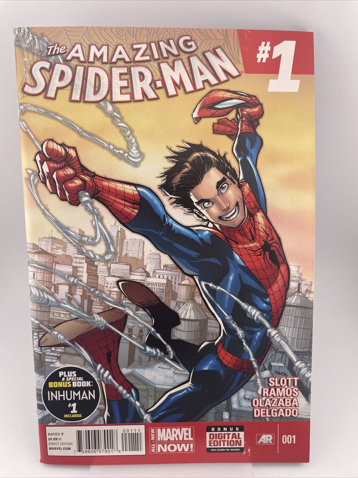 The Amazing Spiderman #1 Marvel Comics 2014 1st Cameo App of Cindy Moon (Silk)