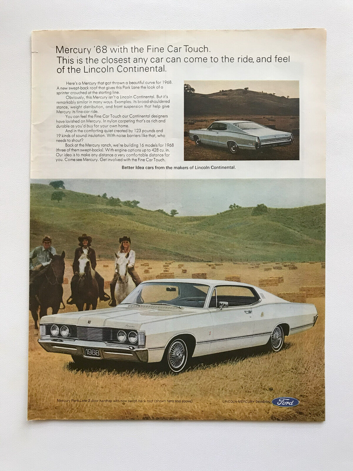 1967 Mercury 68 Park Lane With Fine Car Touch, The Peace Corps Vintage Print Ads