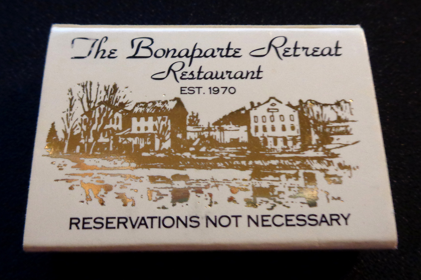 Vintage The Bonaparte Retreat Restaurant Historic Iowa Match Book Box EMPTY