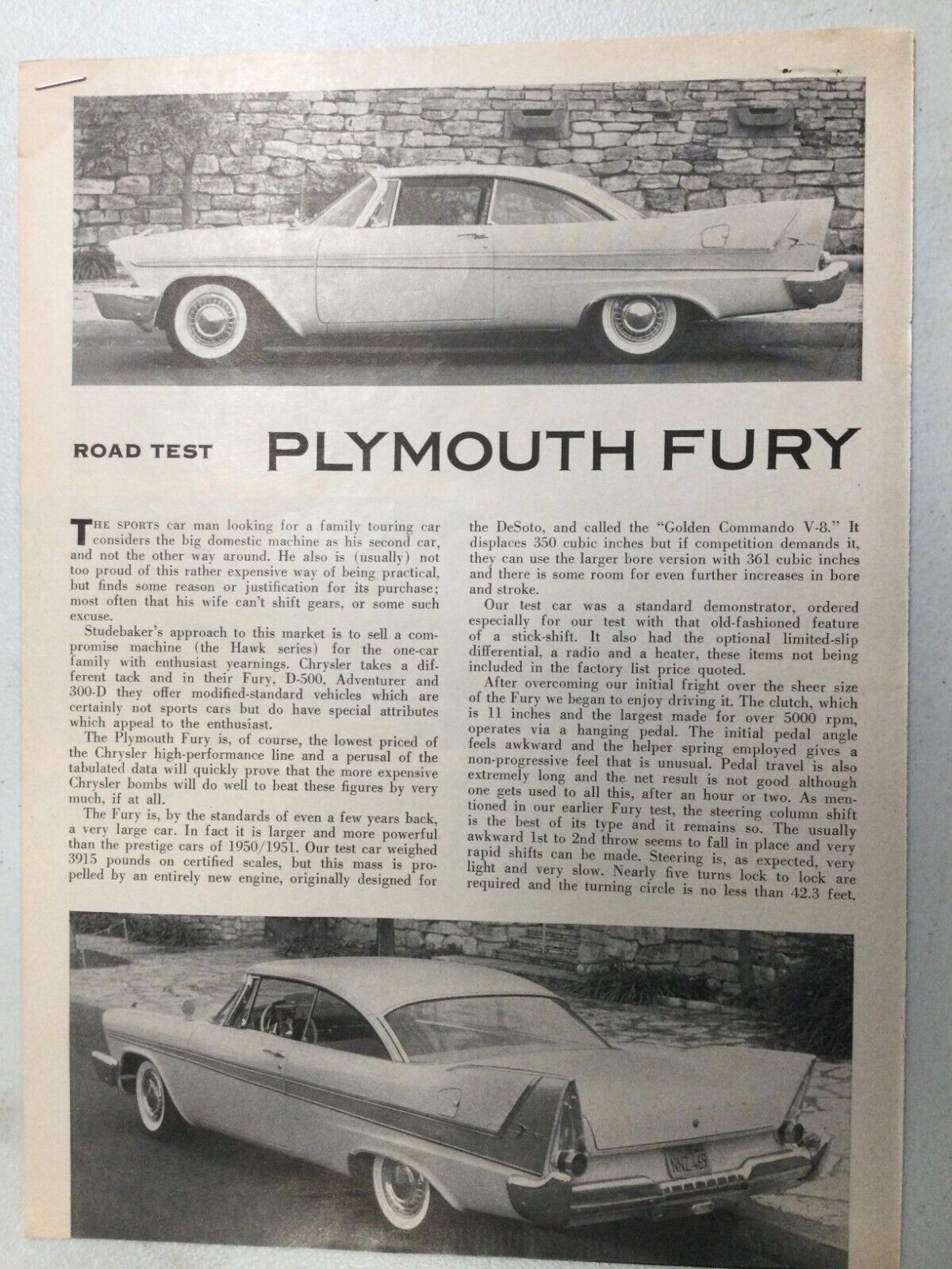 PPPArt64 Article Road Test 1958 Plymouth Fury March 1958 3 page